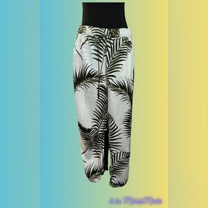 H&M Green Leaf Patterned Trousers